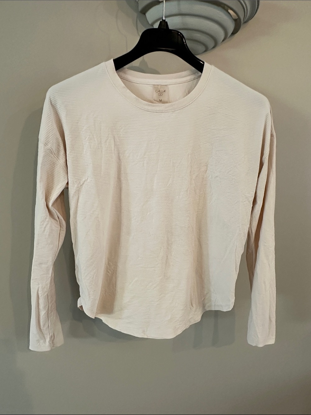 Calia Long Sleeve Crewneck Top in Cream